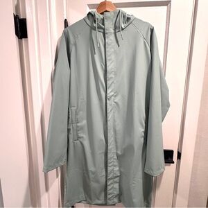 Rains Long Rain Coat (Dusty Mint)